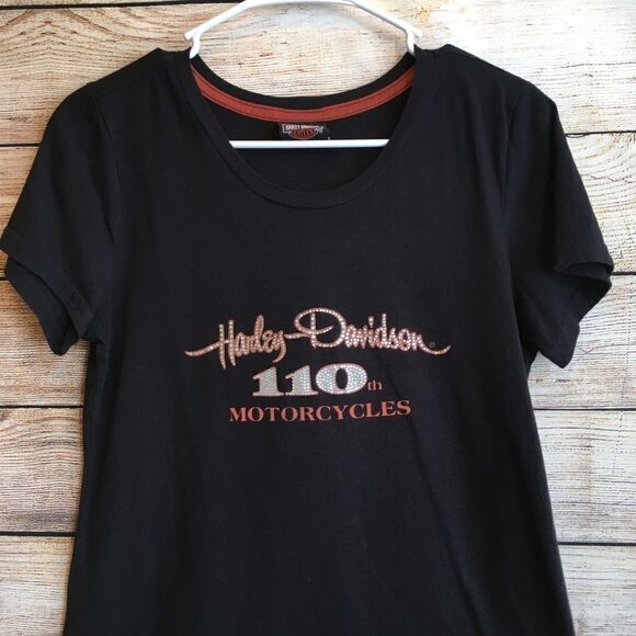 HARLEY DAVIDSON STUDDED GRAPHIC T-SHIRT IN BLACK - Picture 2 of 8